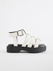 White Chunky Gladiator Sandals - Image 2 of 5
