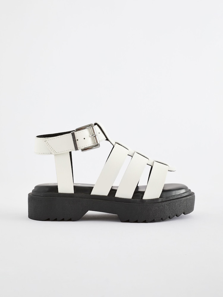 White Chunky Gladiator Sandals - Image 2 of 5