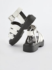 White Chunky Gladiator Sandals - Image 3 of 5