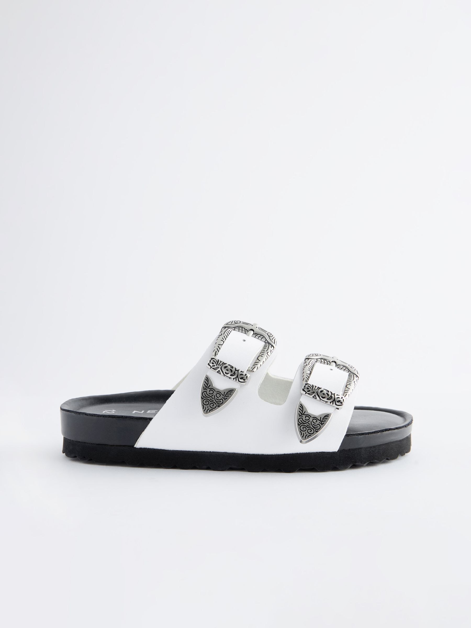 Buy White Western Double Buckle Sandals from Next Germany