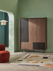 MADE.COM Dark Walnut Effect Blaze Triple, 3 drawers Wardrobe - Image 2 of 6