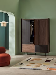 MADE.COM Dark Walnut Effect Blaze Triple, 3 drawers Wardrobe - Image 3 of 6