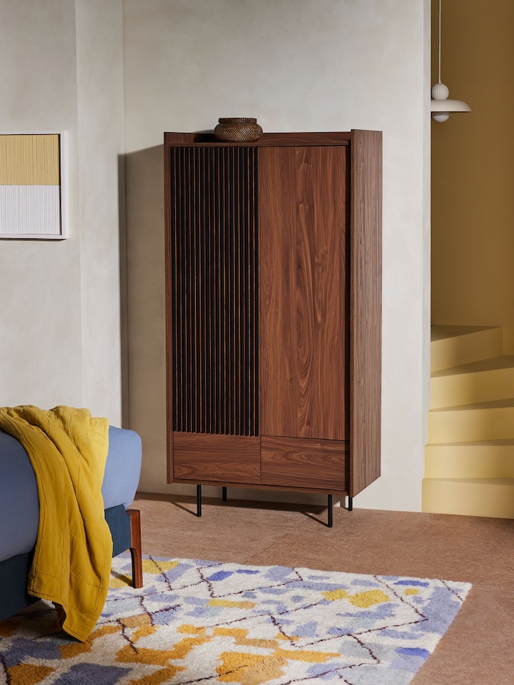 MADE.COM Dark Brown Blaze Double, 2 Drawers Wardrobe - Image 1 of 5