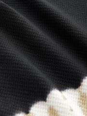 Black Tie Dye Waffle Seam Detail Tank Top - Image 6 of 6