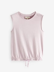 Washed Lilac Purple Sleeveless Drawstring Top - Image 4 of 5