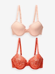 Rostorange/Pink - Bestickte BHs im 2er-Pack - Bild 10 von 13