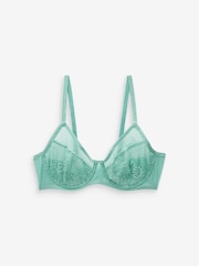 Blue/Green/White Non Pad Full Cup Lace Bras 3 Pack - Image 10 of 14
