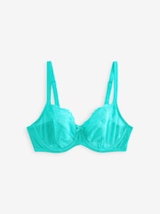 Teal Blue/White Non Pad Balcony DD+ Lace Bras 2 Pack - Image 8 of 10