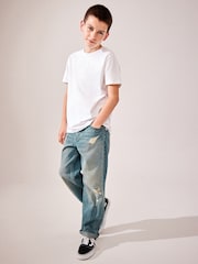 Blue Tint 100% Cotton Distress Baggy Jeans (3-16yrs) - Image 2 of 8