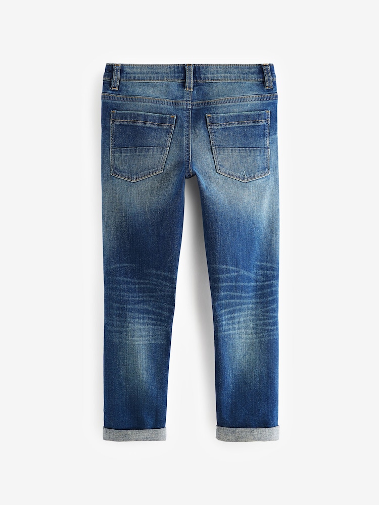 Denimblau im Vintage-Stil - Megastretch-Jeans mit verstellbarem Bund (3–16 J.) - Bild 2 von 3 Denimblau im Vintage-Stil - Megastretch-Jeans mit verstellbarem Bund (3–16 J.) - Bild 2 von 3