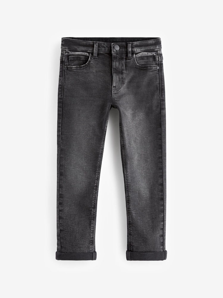 Black Regular Fit Mega Stretch Adjustable Waist Jeans (4-16yrs) - Image 1 of 3