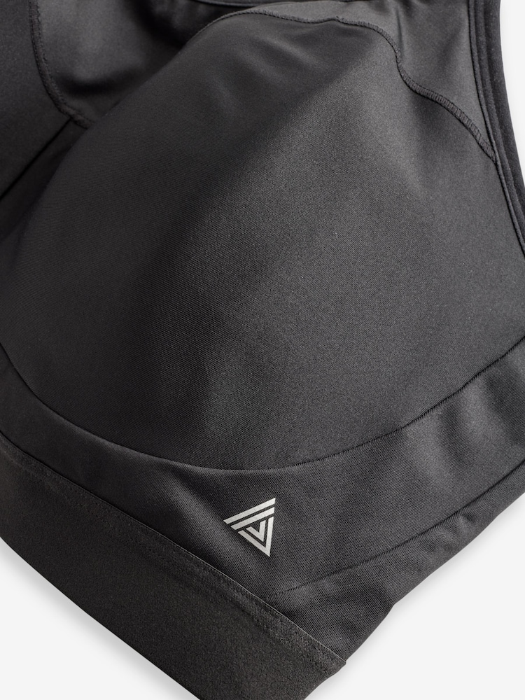 Black Ultimate Support Non Pad Minimising Wired Dry Tech High Impact Sports Bra F-K - Image 10 of 10