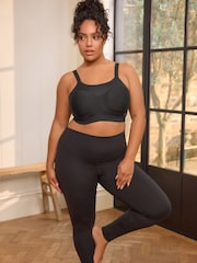 Black Ultimate Support Non Pad Minimising Wired Dry Tech High Impact Sports Bra F-K - Image 2 of 10