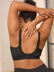 Black Ultimate Support Non Pad Minimising Wired Dry Tech High Impact Sports Bra F-K - Image 6 of 10