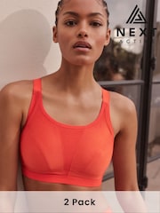Red/Black Active Sports High Impact Dry Tech Crop Tops 2 Pack - Image 12 of 12