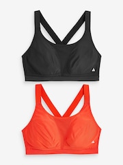 Черный/красный - Active Sports High Impact Dry Tech Crop Tops B-G 2 Pack - Изображение 8 из 11