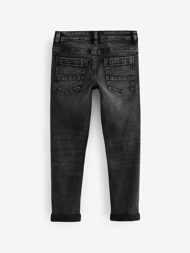 Black Skinny Fit Mega Stretch Adjustable Waist Jeans (3-16yrs) - Image 2 of 3 Black Skinny Fit Mega Stretch Adjustable Waist Jeans (3-16yrs) - Image 2 of 3