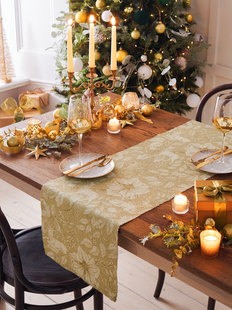 Paoletti Gold Stag Large Christmas Table Runner - Image 3 of 6