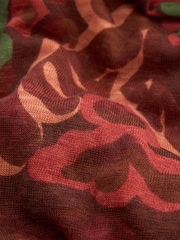 Rust Orange Print Short Sleeve Maxi Shirt Dress - Image 6 of 6