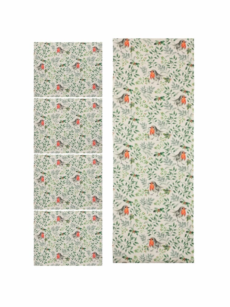 Evans Lichfield Ensemble de 4 sets de table et chemin de table Robin Noël - Image 7 de 7