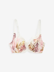 Palm Leaf Print Single DD+ Non Pad Wired Full Cup Microfibre Lace Bras - Image 6 of 7