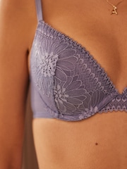 Blue/Green/White Pad Plunge Lace Bras 3 Pack - Image 5 of 13