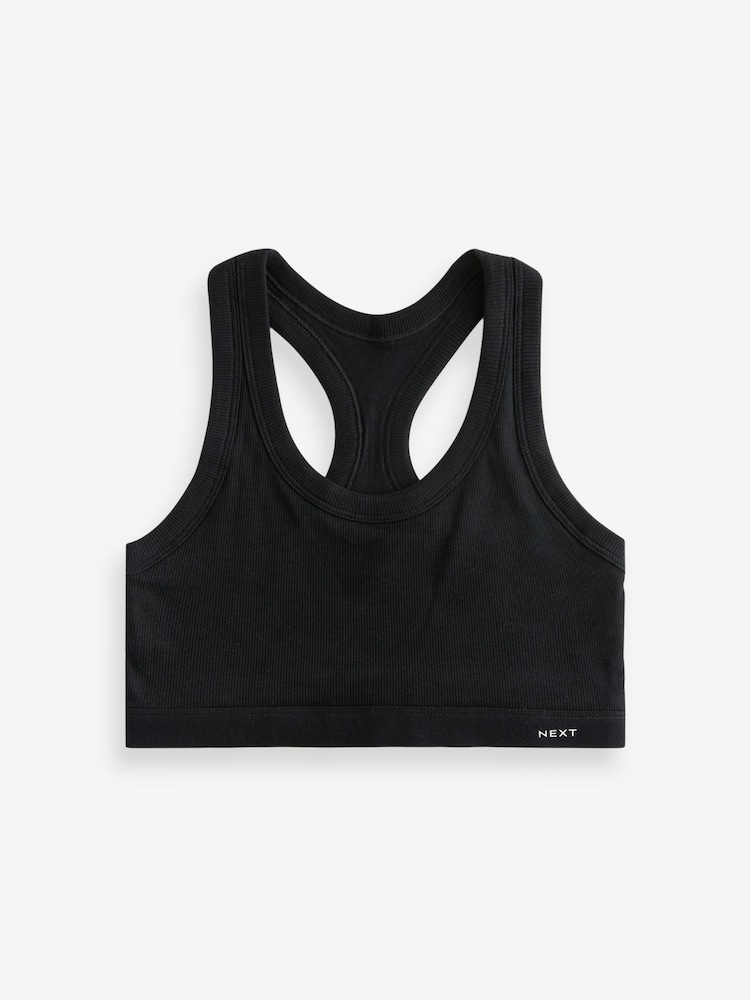 Noir/Rose Rose/Blanc - Crop Tops en coton côtelé Ultimate Comfort 3 Pack - Image 10 of 11