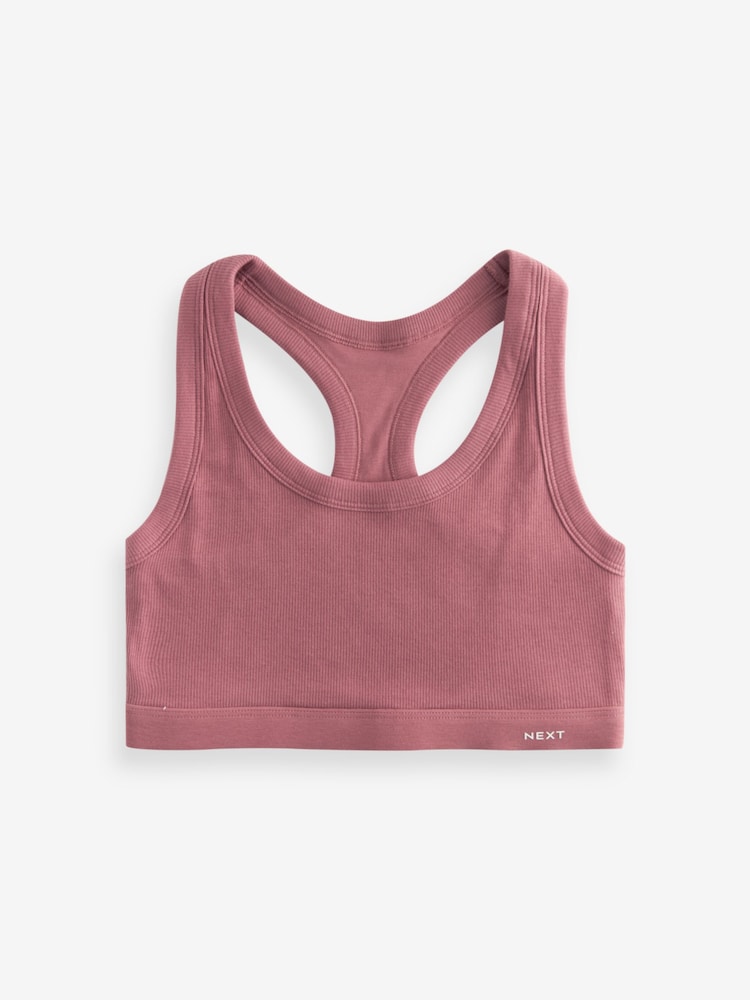 Noir/Rose Rose/Blanc - Crop Tops en coton côtelé Ultimate Comfort 3 Pack - Image 8 of 11