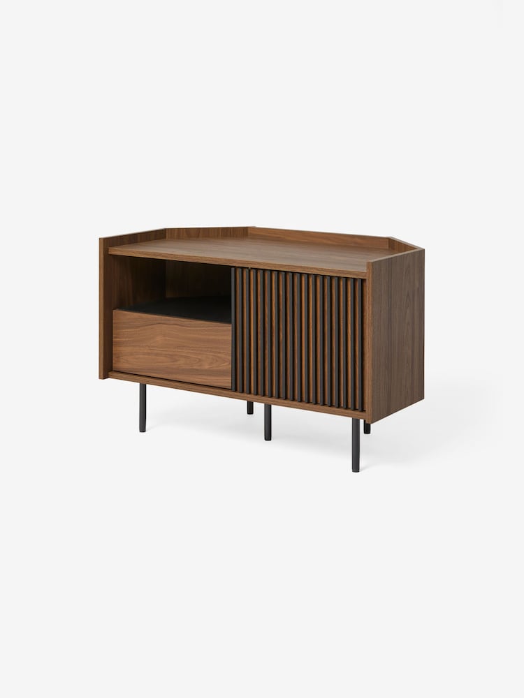 MADE.COM Dark Walnut Effect Blaze Corner Up to 50 Inch TV Unit - Image 4 of 4