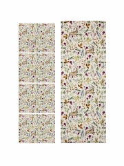 Evans Lichfield Set of 4 Purple Reindeer Christmas Table Placemats & Large Table Runner - Image 5 of 7