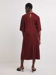 JD Williams Red Wine Slinky Twist Front Dress - Image 2 of 4