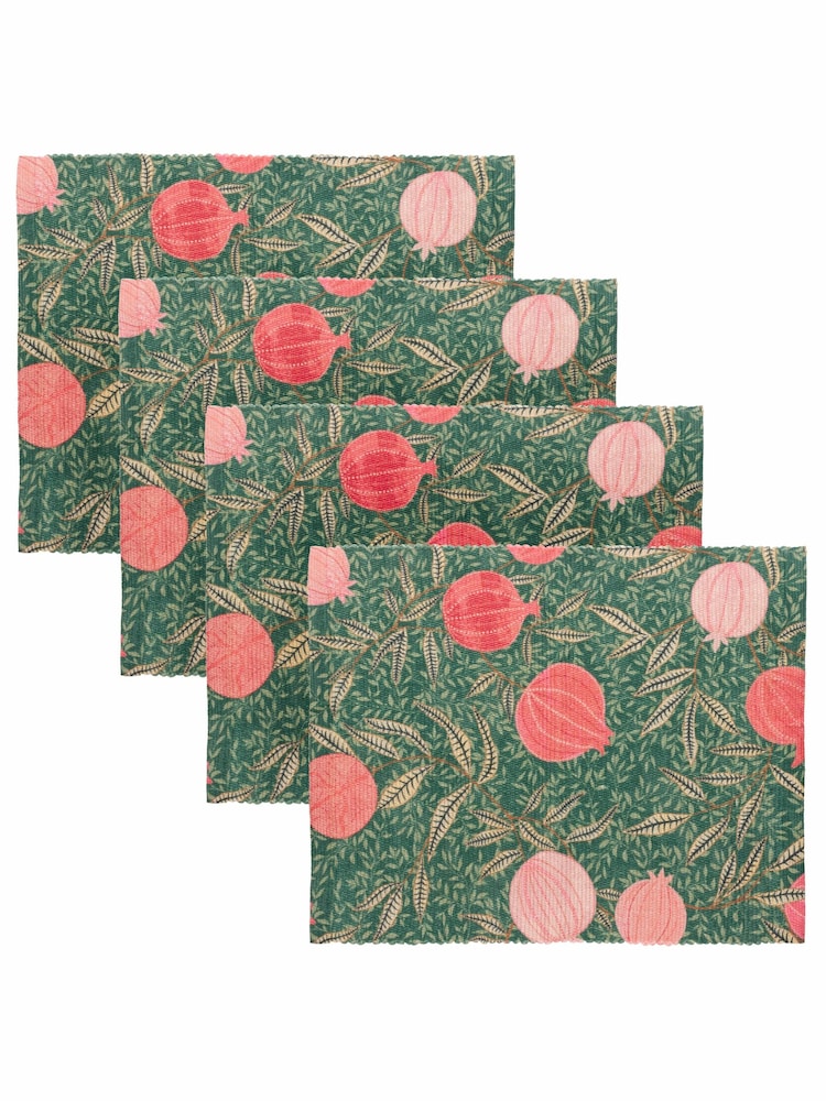 Paoletti Set of 4 Green Pomegranate Table Placemats - Image 4 of 6