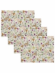 Evans Lichfield Set of 4 Purple Reindeer Table Placemats - Image 4 of 6