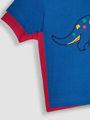 JoJo Maman Bébé Cobalt Blue Triceratops 2-Pack Placement Print T-Shirts - Image 5 of 6