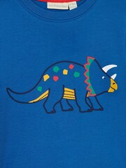 JoJo Maman Bébé Cobalt Blue Triceratops 2-Pack Placement Print T-Shirts - Image 6 of 6