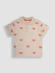 JoJo Maman Bébé Natural Crab Embroidered Polo Shirt - Image 2 of 4