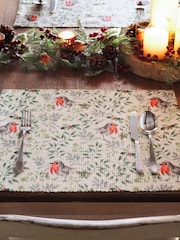 Evans Lichfield Set of 4 Green Robin Table Placemats - Image 1 of 6