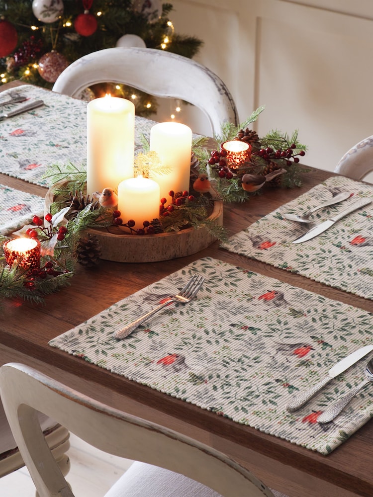 Evans Lichfield Set of 4 Green Robin Table Placemats - Image 2 of 6