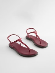 Red Forever Comfort® Standard/Wide Fit Toe Thong Leather Sandals - Image 4 of 8