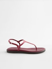 Red Forever Comfort® Standard/Wide Fit Toe Thong Leather Sandals - Image 5 of 8