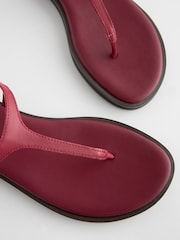 Red Forever Comfort® Standard/Wide Fit Toe Thong Leather Sandals - Image 6 of 8