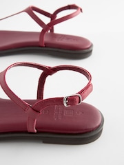 Red Forever Comfort® Standard/Wide Fit Toe Thong Leather Sandals - Image 7 of 8