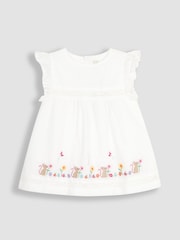 JoJo Maman Bébé White Mouse Embroidered Pretty Blouse - Image 1 of 3