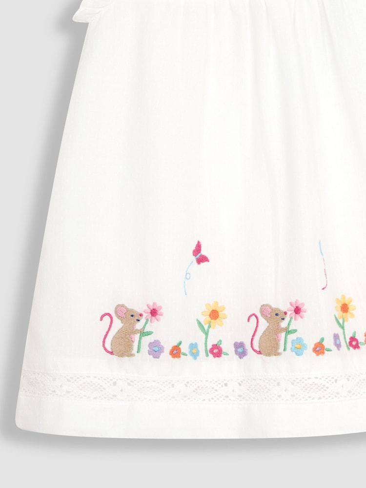 JoJo Maman Bébé White Mouse Embroidered Pretty Blouse - Image 2 of 3