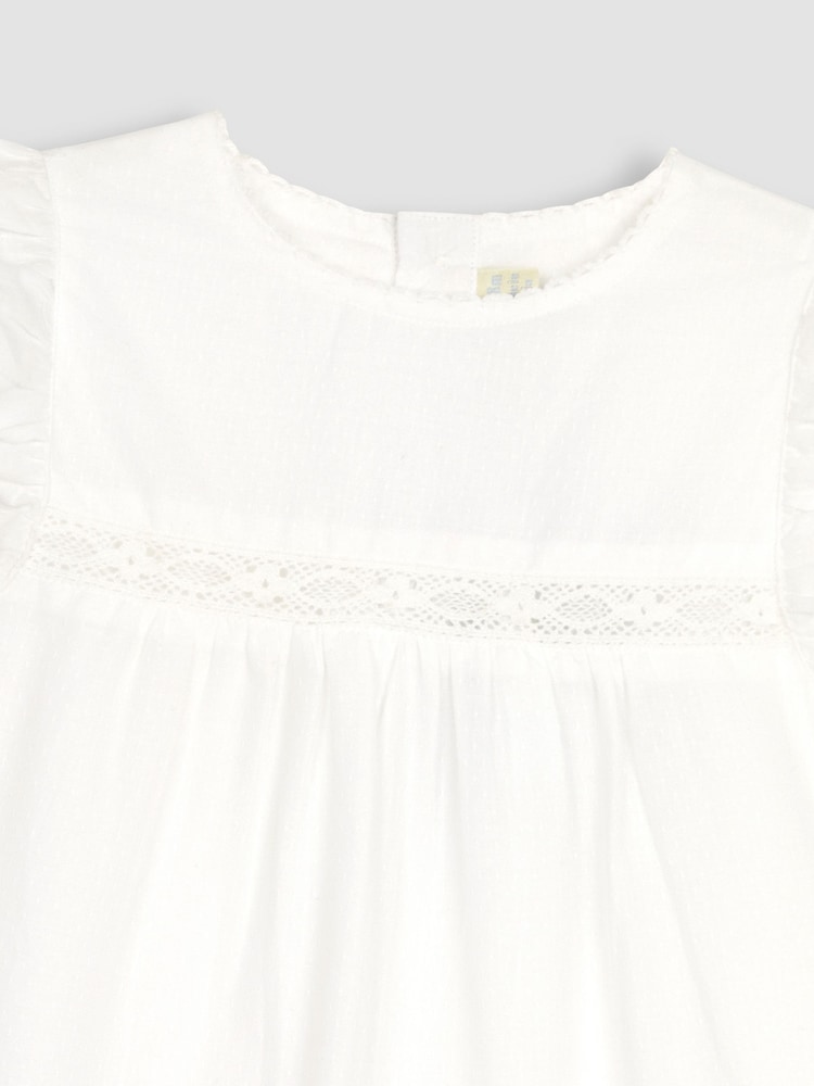 JoJo Maman Bébé White Mouse Embroidered Pretty Blouse - Image 3 of 3