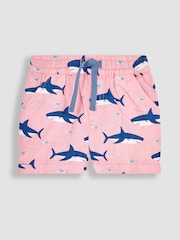 JoJo Maman Bébé Coral 2-Piece Shark Cotton Linen Shirt & Shorts Set - Image 5 of 6