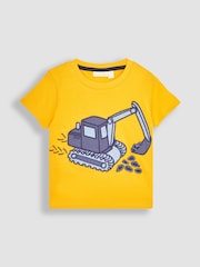 JoJo Maman Bébé Yellow Digger Appliqué T-Shirt and Shorts Set - Image 2 of 5