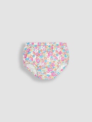 JoJo Maman Bébé White Summer Floral Frill Collar Party Dress - Image 4 of 5