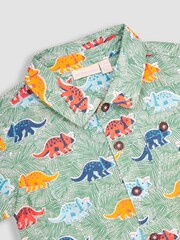 JoJo Maman Bébé Green Triceratops Printed Shirt & Shorts Set - Image 5 of 7
