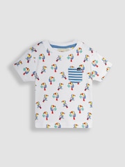 JoJo Maman Bébé White Toucan 2-Pack Pocket T-Shirts - Image 2 of 4
